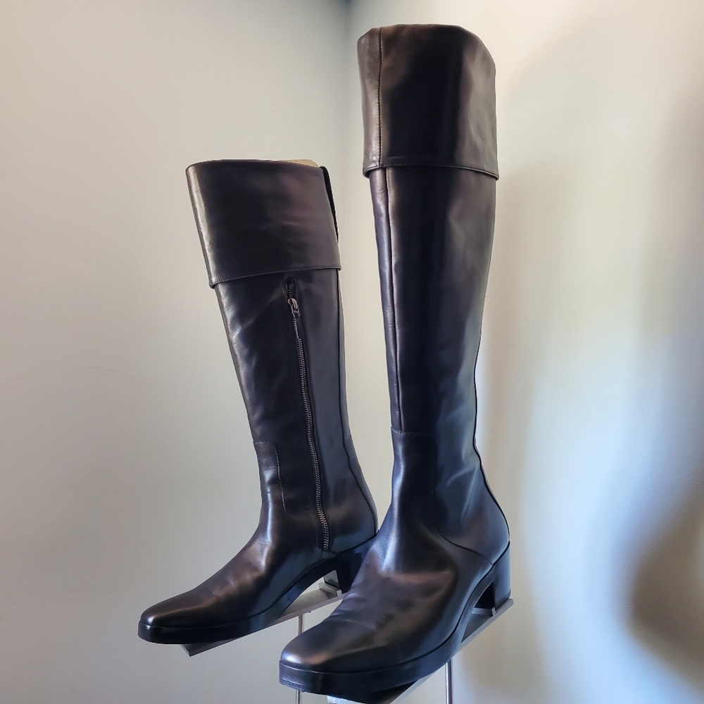 Balenciaga Black Leather Riding Boots